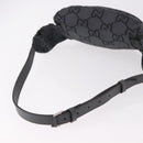 GUCCI GG Canvas Waist bag Gray Silver 767934 Auth 183092M-7
