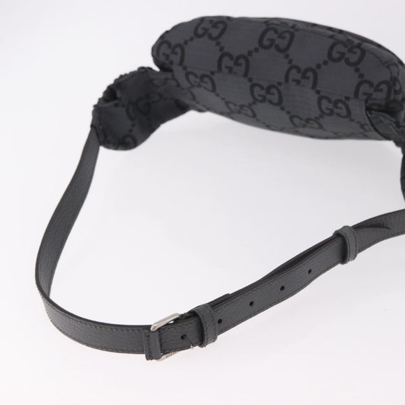 GUCCI GG Canvas Waist bag Gray Silver 767934 Auth 183092M