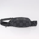GUCCI GG Canvas Waist bag Gray Silver 767934 Auth 183092M-5