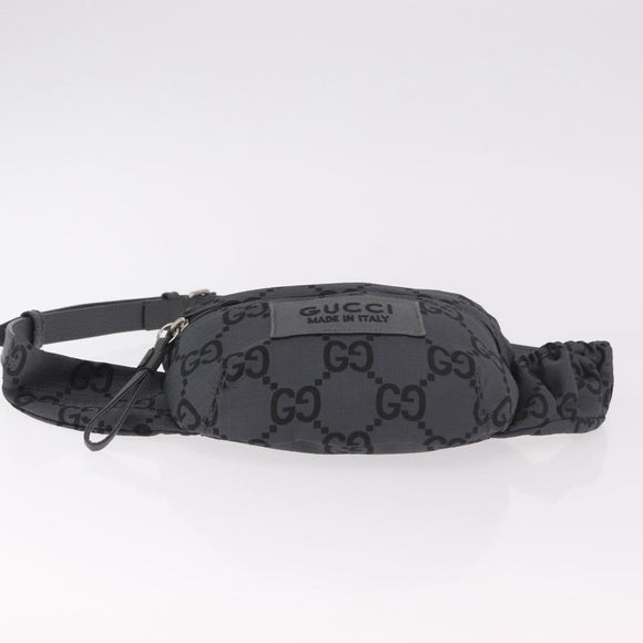 GUCCI GG Canvas Waist bag Gray Silver 767934 Auth 183092M