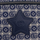 GUCCI Sherry Line Waist bag Canvas Navy Silver Red 502095 Auth 183093M-19