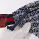 GUCCI Sherry Line Waist bag Canvas Navy Silver Red 502095 Auth 183093M-20