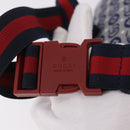 GUCCI Sherry Line Waist bag Canvas Navy Silver Red 502095 Auth 183093M-8