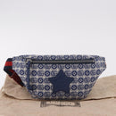GUCCI Sherry Line Waist bag Canvas Navy Silver Red 502095 Auth 183093M-12