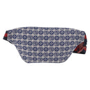 GUCCI Sherry Line Waist bag Canvas Navy Silver Red 502095 Auth 183093M-2