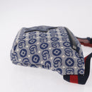 GUCCI Sherry Line Waist bag Canvas Navy Silver Red 502095 Auth 183093M-3