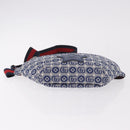 GUCCI Sherry Line Waist bag Canvas Navy Silver Red 502095 Auth 183093M-5