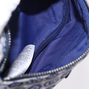 GUCCI Sherry Line Gürteltasche Canvas Marineblau Silber Rot 502095 Auth 183094M-9