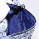 GUCCI Sherry Line Gürteltasche Canvas Marineblau Silber Rot 502095 Auth 183094M-22