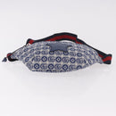 GUCCI Sherry Line Gürteltasche Canvas Marineblau Silber Rot 502095 Auth 183094M-5
