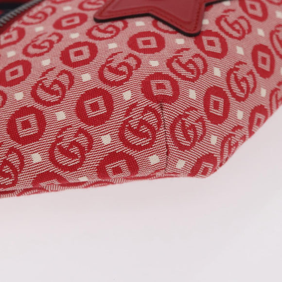 GUCCI Sherry Line Waist bag Canvas Navy Silver Red 502095 Auth 183095M