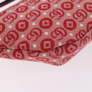 GUCCI Sherry Line Waist bag Canvas Navy Silver Red 502095 Auth 183095M-17