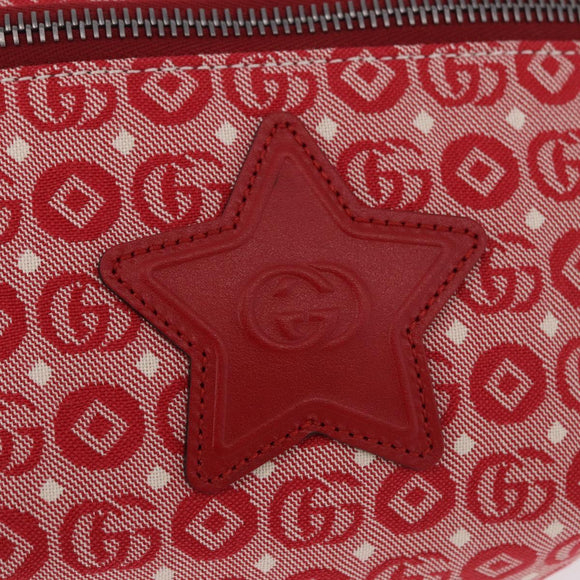 GUCCI Sherry Line Waist bag Canvas Navy Silver Red 502095 Auth 183095M