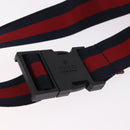 GUCCI Sherry Line Waist bag Canvas Navy Silver Red 502095 Auth 183095M-8