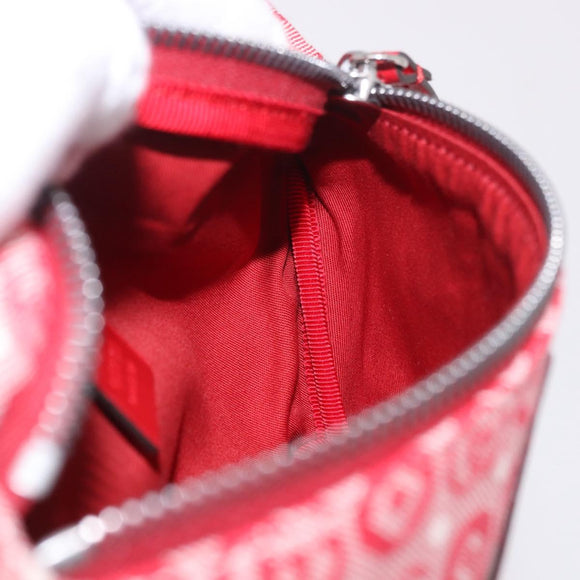 GUCCI Sherry Line Waist bag Canvas Navy Silver Red 502095 Auth 183095M
