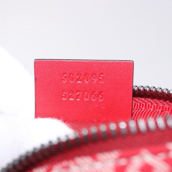GUCCI Sherry Line Waist bag Canvas Navy Silver Red 502095 Auth 183095M