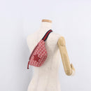 GUCCI Sherry Line Waist bag Canvas Navy Silver Red 502095 Auth 183095M-24