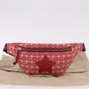GUCCI Sherry Line Waist bag Canvas Navy Silver Red 502095 Auth 183095M-12