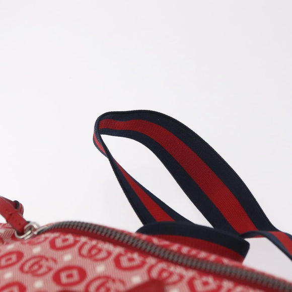 GUCCI Sherry Line Waist bag Canvas Navy Silver Red 502095 Auth 183095M
