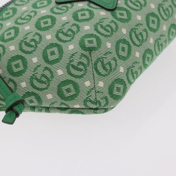 GUCCI Web Sherry Line Waist bag Canvas Green Silver Red 502095 Auth 183096M