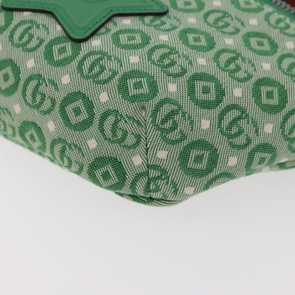 GUCCI Web Sherry Line Waist bag Canvas Green Silver Red 502095 Auth 183096M