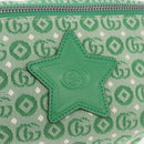GUCCI Web Sherry Line Waist bag Canvas Green Silver Red 502095 Auth 183096M-14