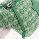 GUCCI Web Sherry Line Waist bag Canvas Green Silver Red 502095 Auth 183096M-20