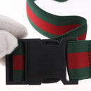 GUCCI Web Sherry Line Waist bag Canvas Green Silver Red 502095 Auth 183096M-8