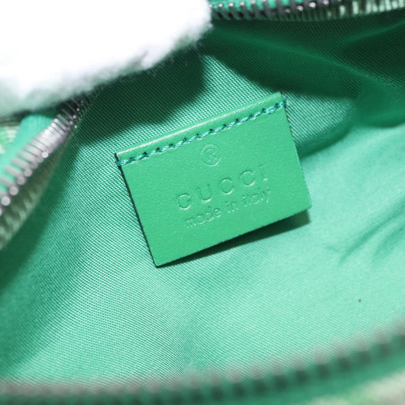 GUCCI Web Sherry Line Waist bag Canvas Green Silver Red 502095 Auth 183096M