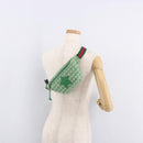 GUCCI Web Sherry Line Waist bag Canvas Green Silver Red 502095 Auth 183096M-24