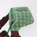 GUCCI Web Sherry Line Waist bag Canvas Green Silver Red 502095 Auth 183096M-4