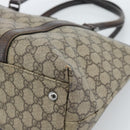 GUCCI GG Supreme Tote Bag PVC Beige Zilver 114595 Auth 183097-10