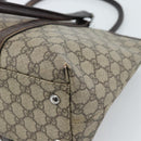 GUCCI GG Supreme Tote Bag PVC Beige Zilver 114595 Auth 183097-12