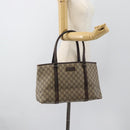 GUCCI GG Supreme Tote Bag PVC Beige Zilver 114595 Auth 183097-21