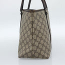 GUCCI GG Supreme Tote Bag PVC Beige Zilver 114595 Auth 183097-5