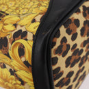 VERSACE Vanity Hand Bag Canvas Yellow Gold Auth 183101A-9