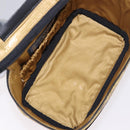 VERSACE Vanity Hand Bag Canvas Yellow Gold Auth 183101A-11