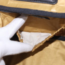 VERSACE Vanity Hand Bag Canvas Yellow Gold Auth 183101A-12