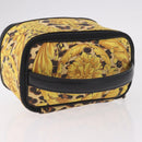 VERSACE Vanity Hand Bag Canvas Yellow Gold Auth 183101A-6