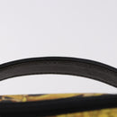 VERSACE Vanity Hand Bag Canvas Yellow Gold Auth 183101A-8