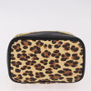 VERSACE Vanity Hand Bag Canvas Yellow Gold Auth 183101A-5