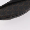 CELINE Triomphe Waist bag PVC Black Gold Auth 183105M-16
