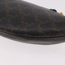 CELINE Triomphe Waist bag PVC Black Gold Auth 183105M-17