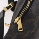 CELINE Triomphe Waist bag PVC Black Gold Auth 183105M-9