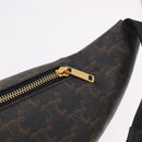 CELINE Triomphe Waist bag PVC Black Gold Auth 183105M-18