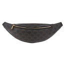 CELINE Triomphe Waist bag PVC Black Gold Auth 183105M-13