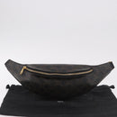 CELINE Triomphe Waist bag PVC Black Gold Auth 183105M-25