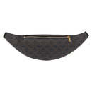 CELINE Triomphe Waist bag PVC Black Gold Auth 183105M-2