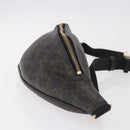 CELINE Triomphe Waist bag PVC Black Gold Auth 183105M-3