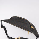 CELINE Triomphe Waist bag PVC Black Gold Auth 183105M-6